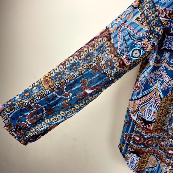 Melissa Paige Boho Southwestern Chiffon Blouse S - Picture 4 of 11